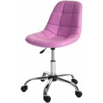 Dcoshop26 - chaise de bureau pivotante tabouret sur roulettes en synthtique rose 040002032