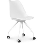 Privatefloor - chaise de bureau  roulettes - chaise de bureau blanche - canva blanc