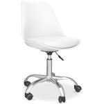 Chaise de bureau � roulettes - chaise de bureau pivotante - tulip blanc