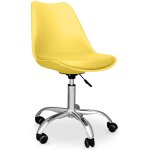 Chaise de bureau � roulettes - chaise de bureau pivotante - tulip jaune