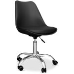 Chaise de bureau � roulettes - chaise de bureau pivotante - tulip noir