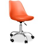 Chaise de bureau � roulettes - chaise de bureau pivotante - tulip orange