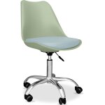 Chaise de bureau � roulettes - chaise de bureau pivotante - tulip vert pastel