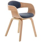 Dcoshop26 - chaise de bureau sans roulettes visiteur en tissu et bois design retro et confort maximal ...