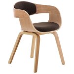 Dcoshop26 - chaise de bureau sans roulettes visiteur en tissu et bois design retro et confort maximal ...