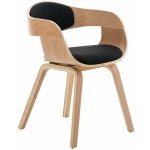 Dcoshop26 - chaise de bureau sans roulettes visiteur en tissu et bois design retro et confort maximal ...