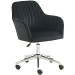 Chaise de bureau - velours - noir et argent� - hauteur r�glable - eleana