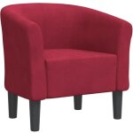 Fauteuil cabriolet rouge bordeaux velours vidaxl763664