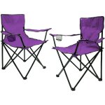Chaise de camping pliante avec porte - boisson - set de 2 - violet - chaise de camping pliante avec sac ...