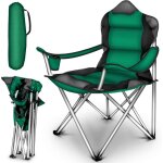Chaise de camping pliante vert jusqu'à 150 kg chaise de pêche, avec accoudoirs et porte - gobelets - ... Chaise de camping pliante vert jusqu'à 150 kg chaise de pêche, avec accoudoirs et porte - gobelets - ...