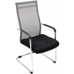 Chaise cantilever brenda avec rev�tement en maille et pied luge en m�tal gris