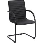 Clp - chaise visiteur tira similicuir noir / noir