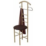 Chaise de chambre / valet de nuit portant en acier beige et synthétique marron med05103 Chaise de chambre / valet de nuit portant en acier beige et synthétique marron med05103