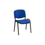 Chaise conférence classique bleue piètement noir - maxiburo Chaise conférence classique bleue piètement noir - maxiburo