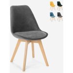 Chaise de cuisine en bois design scandinave avec coussin dolphin lux - gris