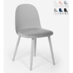 Chaise de cuisine salon et restaurant avec coussin rembourr� en velours florya - gris