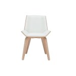 Miliboo - chaise design blanc et bois clair melkior