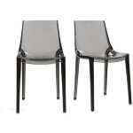 Miliboo - chaises design empilables gris transparent int�rieur - ext�rieur (lot de 2) yzel