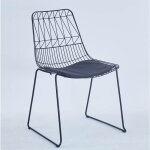 Made in meubles - chaise design en m�tal noir (lot de 2)