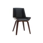 Miliboo - chaise design noir et bois foncé noyer melkior Miliboo - chaise design noir et bois foncé noyer melkior