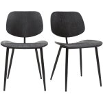 Miliboo - chaises design noire en bois noir et m�tal (lot de 2) tobias