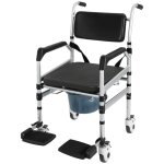 Chaise de douche � roulettes, chaise perc�e 3 en 1, toilettes pour personnes handicap�es, fauteuil roulant ...
