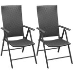 Vidaxl - chaises empilables de jardin 2 pcs résine tressée noir Vidaxl - chaises empilables de jardin 2 pcs résine tressée noir