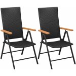 Vidaxl - chaises empilables de jardin 2 pcs résine tressée noir Vidaxl - chaises empilables de jardin 2 pcs résine tressée noir