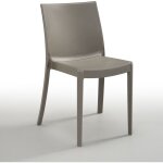 Chaise empilable perla en polypropyle'ne gris tourterelle avec pieds antide'rapants cm 47x55x82 h pour ...