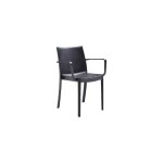 Bica - chaise empilable victoria en polypropyle'ne anthracite avec accoudoirs et pieds antide'rapants ...