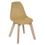 Chaise enfant lena velours jaune atmosphera
