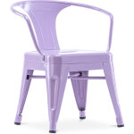 Privatefloor - chaise enfant avec accoudoirs - chaise enfant design industriel - acier - stylix violet ...