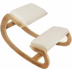 Monster - shop - chaise ergonomique � genoux en ch�ne - coussins blancs en lin �pais 8cm - bureau & maison ...