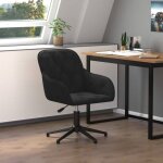 Vidaxl ? chaise de bureau pivotante noire en velours ? hauteur r�glable 72 - 80 cm ? accoudoirs 58 - ...