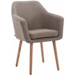 Chaise de salle � manger utrecht en tissu avec pieds en bois taupe nature