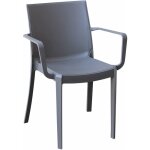 Bica - chaise empilable victoria en polypropyle'ne anthracite avec accoudoirs et pieds antide'rapants ...
