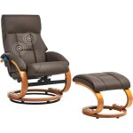 Beliani - chaise fauteuil de relaxation chauffant en cuir pu marron et bois avec fonction massage et ... Beliani - chaise fauteuil de relaxation chauffant en cuir pu marron et bois avec fonction massage et ...