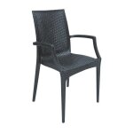Defibrico - chaise de fauteuil en fauteuil sans extrait jardin de chaise avec structure en rsine black ...