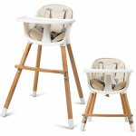 Costway chaise haute b�b� convertible2 en 1 forme - a stable hauteurr�glable avec coussin amovible, repose ...