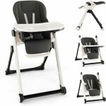 Chaise haute bébé pliable multifonctionnelle, chaise d'alimentation avec double plateau réglable, 7 hauteurs ... Chaise haute bébé pliable multifonctionnelle, chaise d'alimentation avec double plateau réglable, 7 hauteurs ...