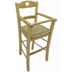 Okaffarefatto - chaise haute en bois naturel avec dossier à coeur et assise en paille palustre Okaffarefatto - chaise haute en bois naturel avec dossier à coeur et assise en paille palustre