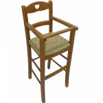 Okaffarefatto - chaise haute en bois de noyer clair avec siège en paille palustre pour enfants Okaffarefatto - chaise haute en bois de noyer clair avec siège en paille palustre pour enfants