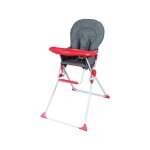 Bambisol - bambikid chaise haute fixe - des 6 mois - mixte - gris et rouge