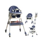 Viking choice - chaise haute qui grandit avec vous - pliable - avec set de jeu - bleu