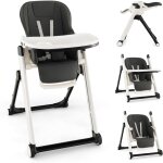 Chaise haute pliable pour bb 6 - 36 mois, avec dossier&hauteur&repose - pieds rglables, harnais 5 ...