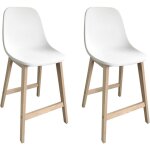 Lot de chaises d'ilot et bar en chne avec assise plastique 65cm
