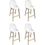 Lot de chaises d'ilot et bar en chêne avec assise plastique h65cm Lot de chaises d'ilot et bar en chêne avec assise plastique h65cm