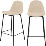 Rendez - vous d�co - lot de 2 chaises pour �lot central 65. 5 cm en tissu bouclette beige - henrik
