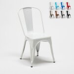 Chaise industrielle en acier et mtal pour cuisine et bars steel one - blanc