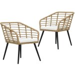 Minkurow - chaises de jardin 2 pcs avec coussins r�sine tress�e ch�ne